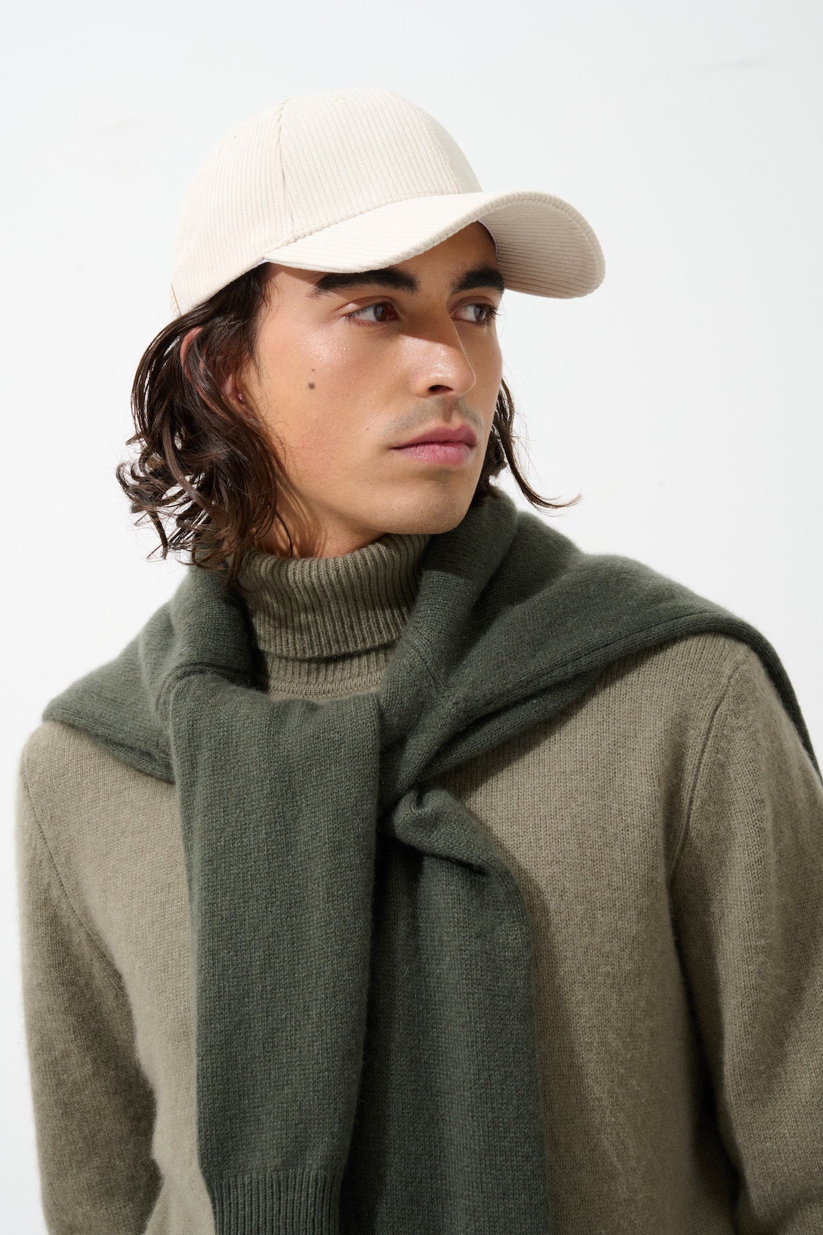 4-Ply Roll-Neck Jumper Martin - Army - 100% 4-Ply Cashmere - Men's