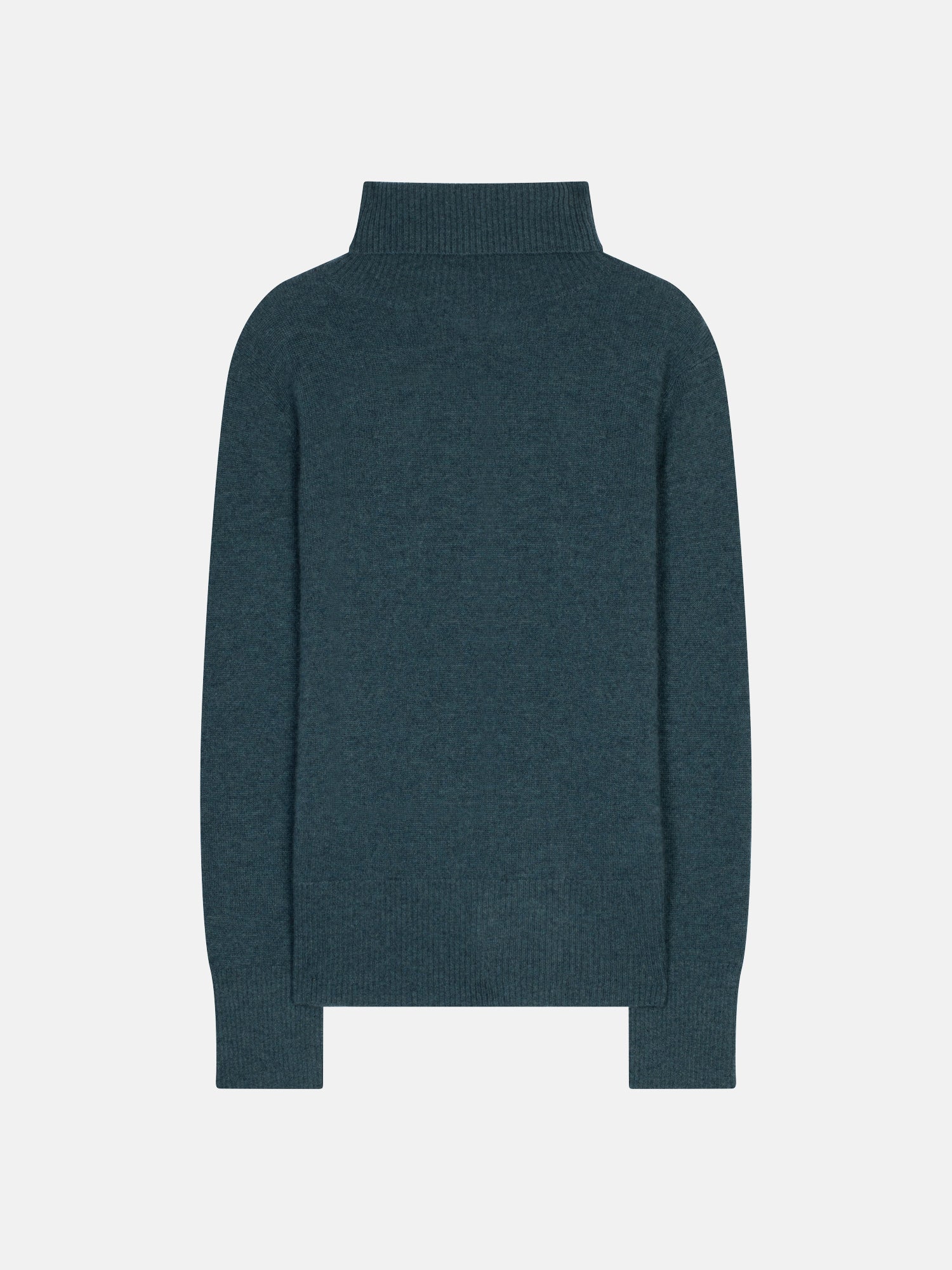 Jersey Cuello Vuelto Fornet - Verde Azulado Jaspeado - 100% Cachemira 2 Hilos