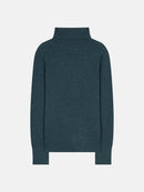 Pull Col Roulé Fornet - Vert Canard Chiné - 100% Cachemire 2 Fils