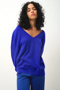 Giegn Front And Back V-Neck Jumper - Indigo - Women