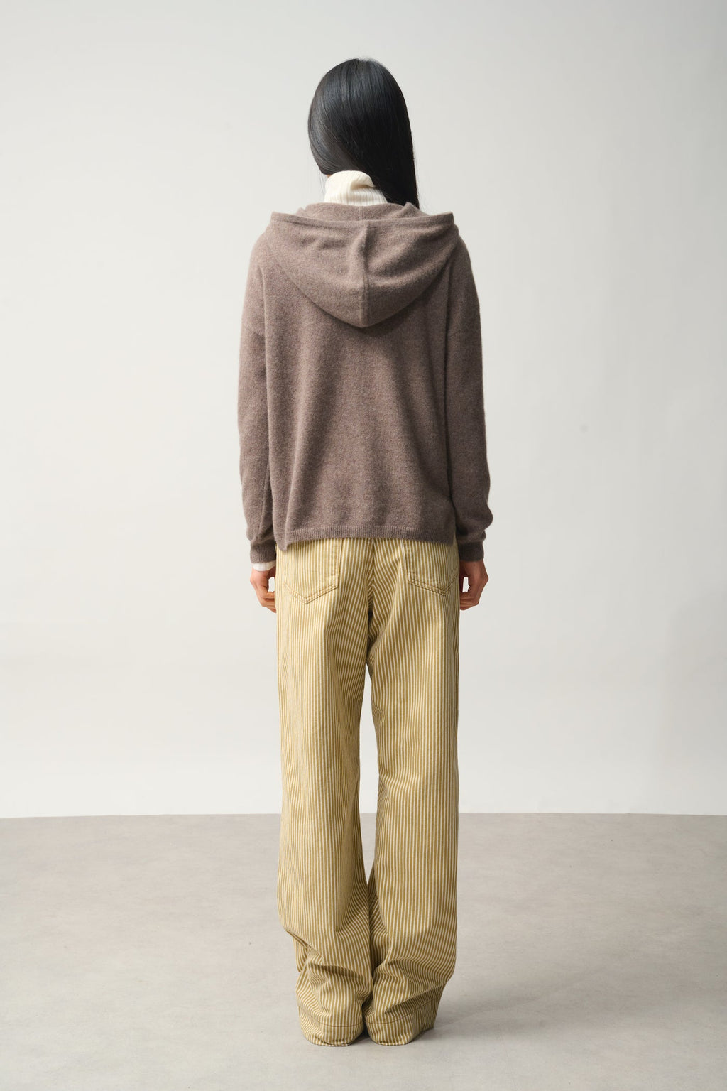Hooded Jumper - 100% 2-Ply Cashmere - Heathered Taupe - Women