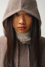 Hooded Jumper - 100% 2-Ply Cashmere - Heathered Taupe - Women