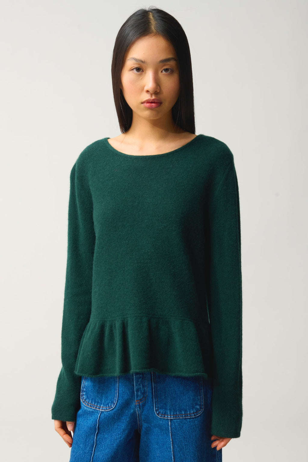 Pull Col Rond - 100% Cachemire 2 Fils - Cyprès