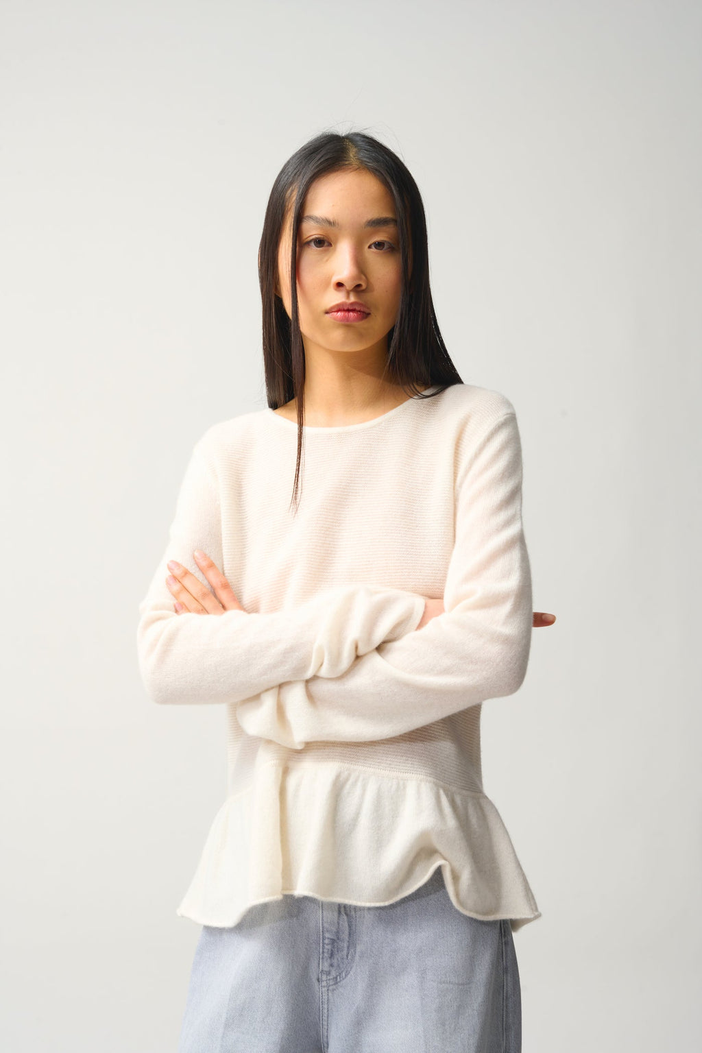 Pull Col Rond - 100% Cachemire 2 Fils - Ivoire