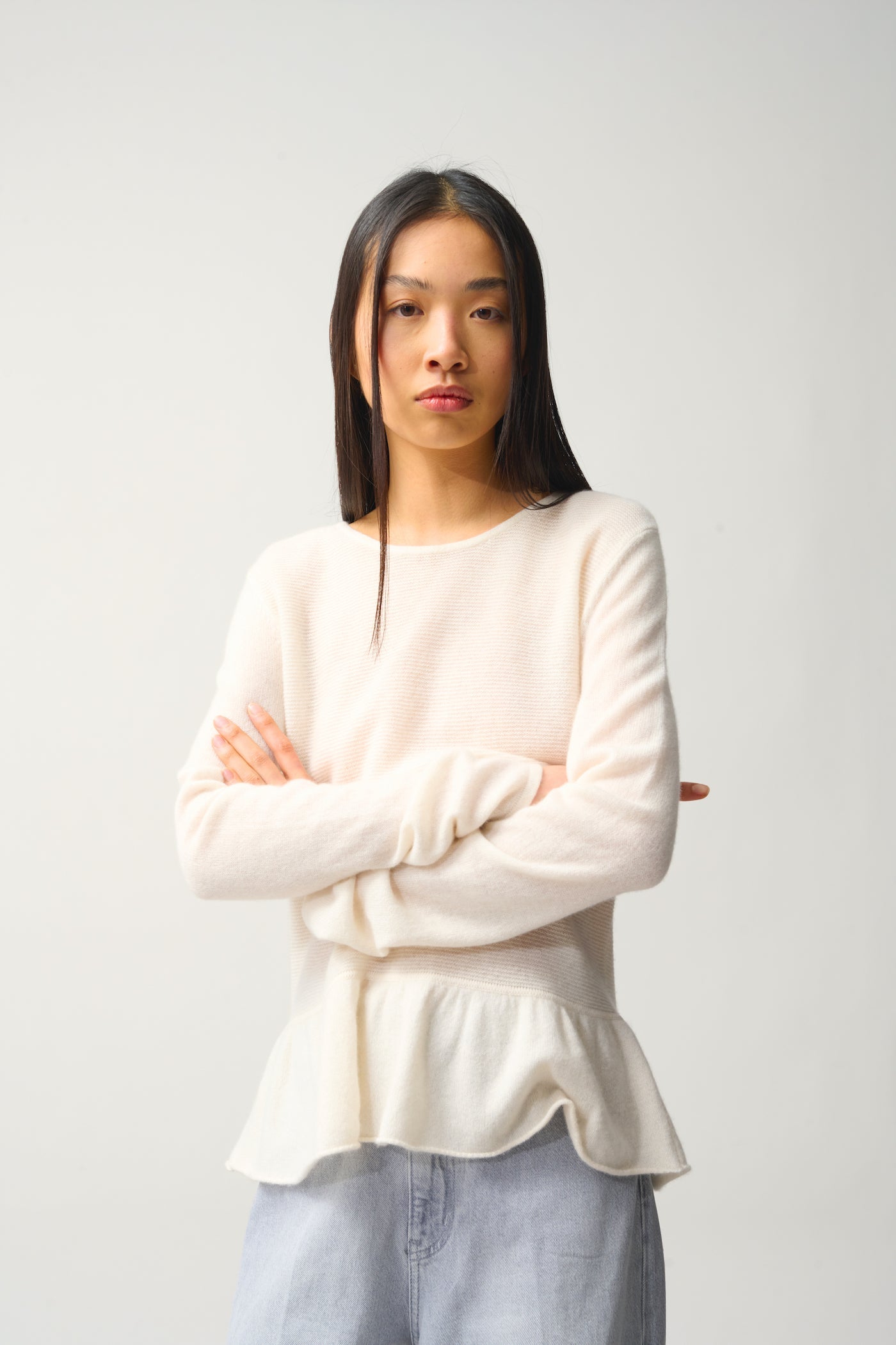 Pull Col Rond - 100% Cachemire 2 Fils - Ivoire