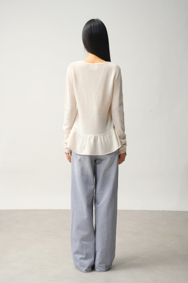 Pull Col Rond - 100% Cachemire 2 Fils - Ivoire