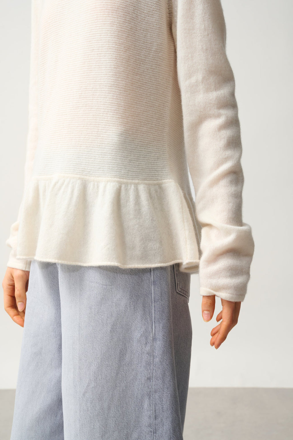 Pull Col Rond - 100% Cachemire 2 Fils - Ivoire