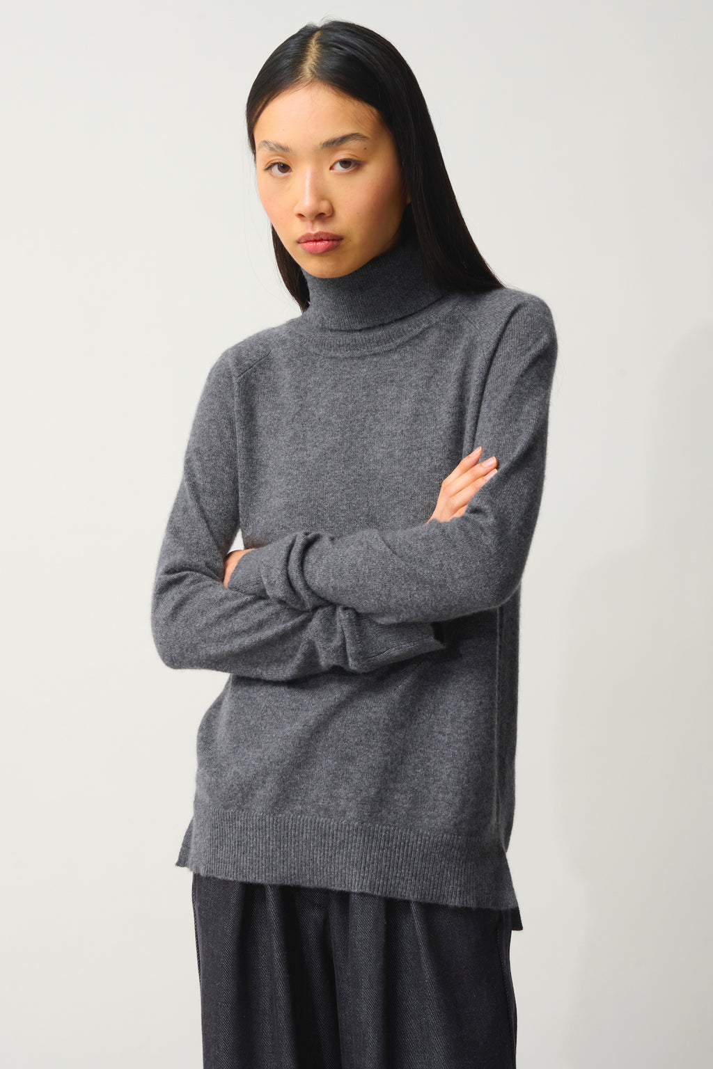 Roll-Neck Jumper - Madeline - Flecked Anthracite