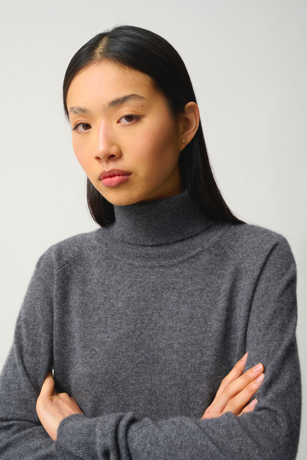 Roll-Neck Jumper - Madeline - Flecked Anthracite