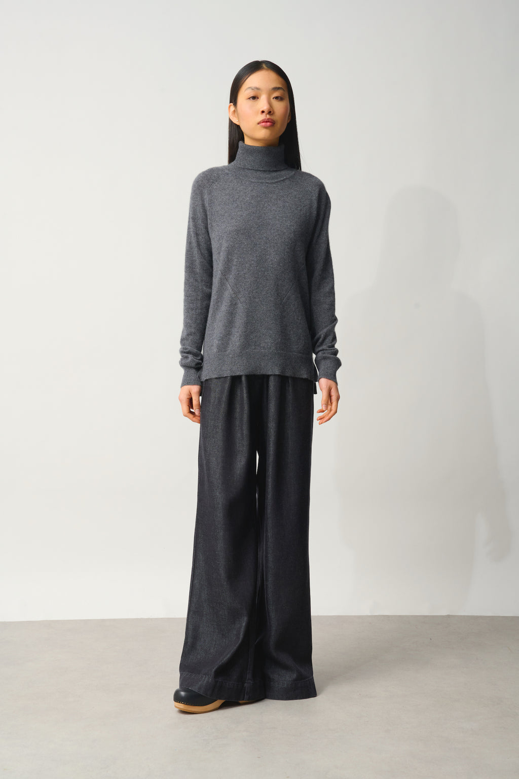 Roll-Neck Jumper - Madeline - Flecked Anthracite