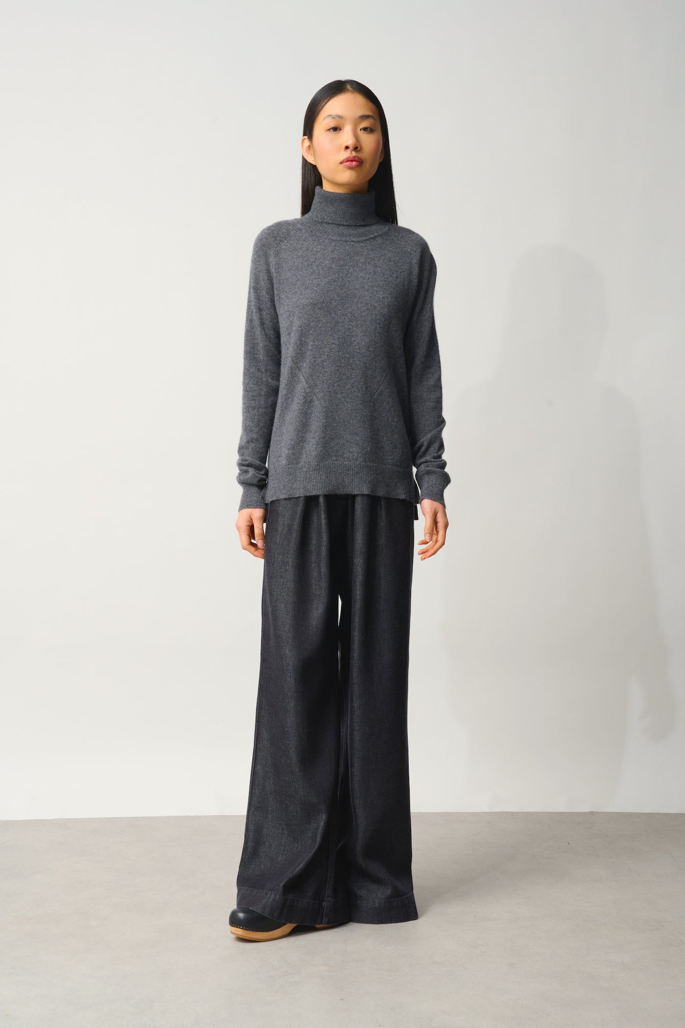Roll-Neck Jumper - Madeline - Flecked Anthracite