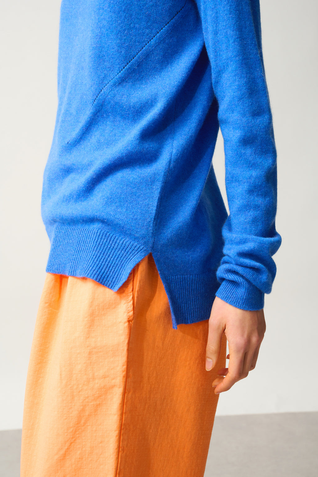 Pull Col Roulé - 100% Cachemire 2 Fils - Bleu Électrique