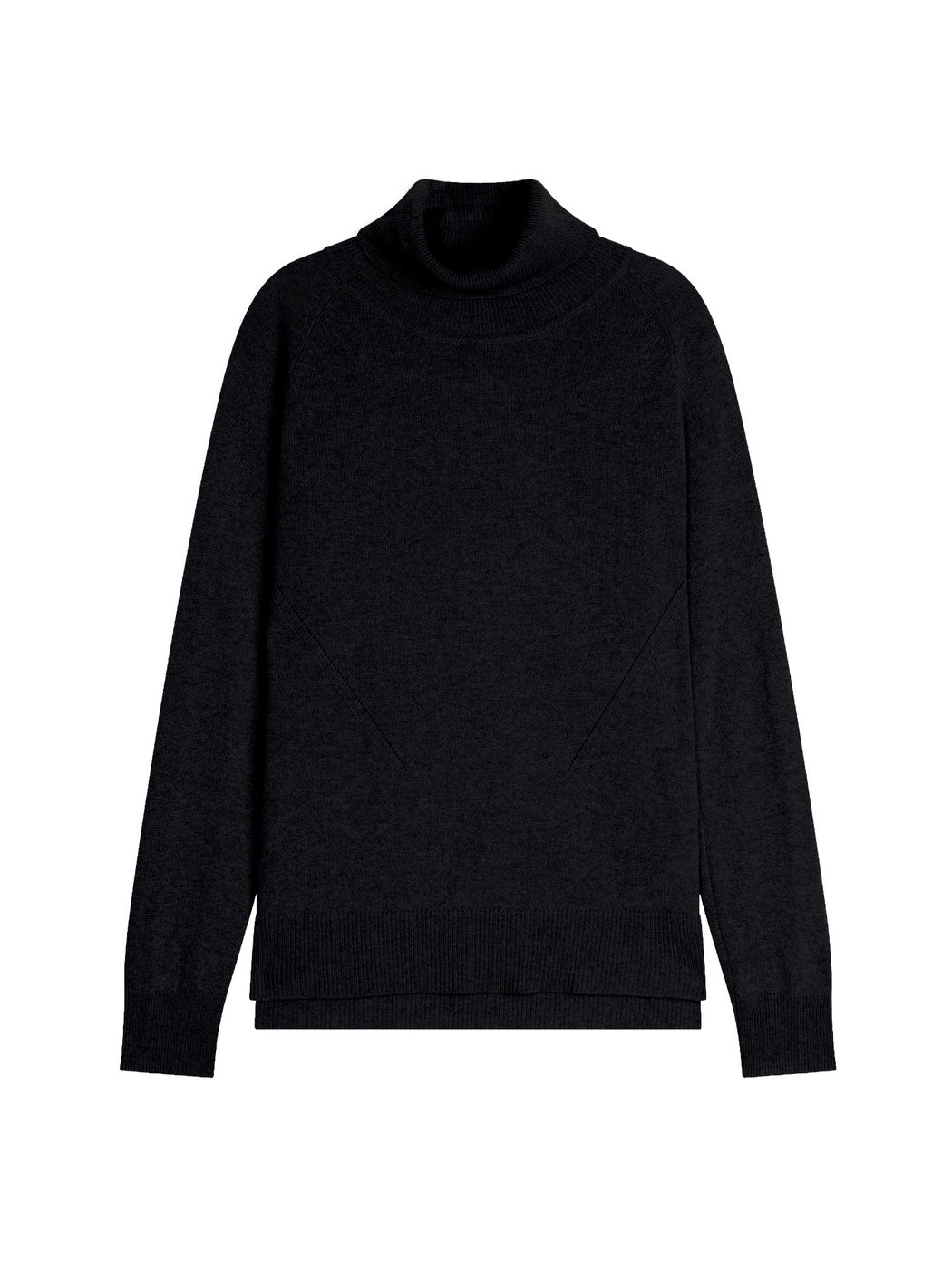 Pull Col Roulé Madeline - 100% Cachemire, 2 Fils - Noir Chiné