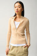 Gilet Zippé Col Montant - Alberte - Beige