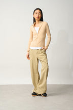 Gilet Zippé Col Montant - Alberte - Beige