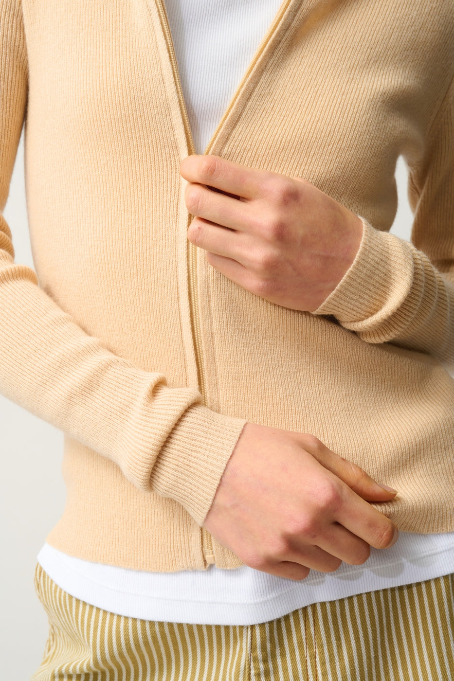 Gilet Zippé Col Montant - Alberte - Beige