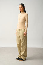 Gilet Zippé Col Montant - Alberte - Beige