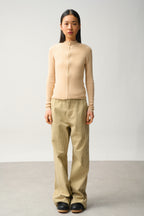 Gilet Zippé Col Montant - Alberte - Beige