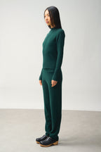 Zip-Up Stand Collar Cardigan - Alberte - Cypress