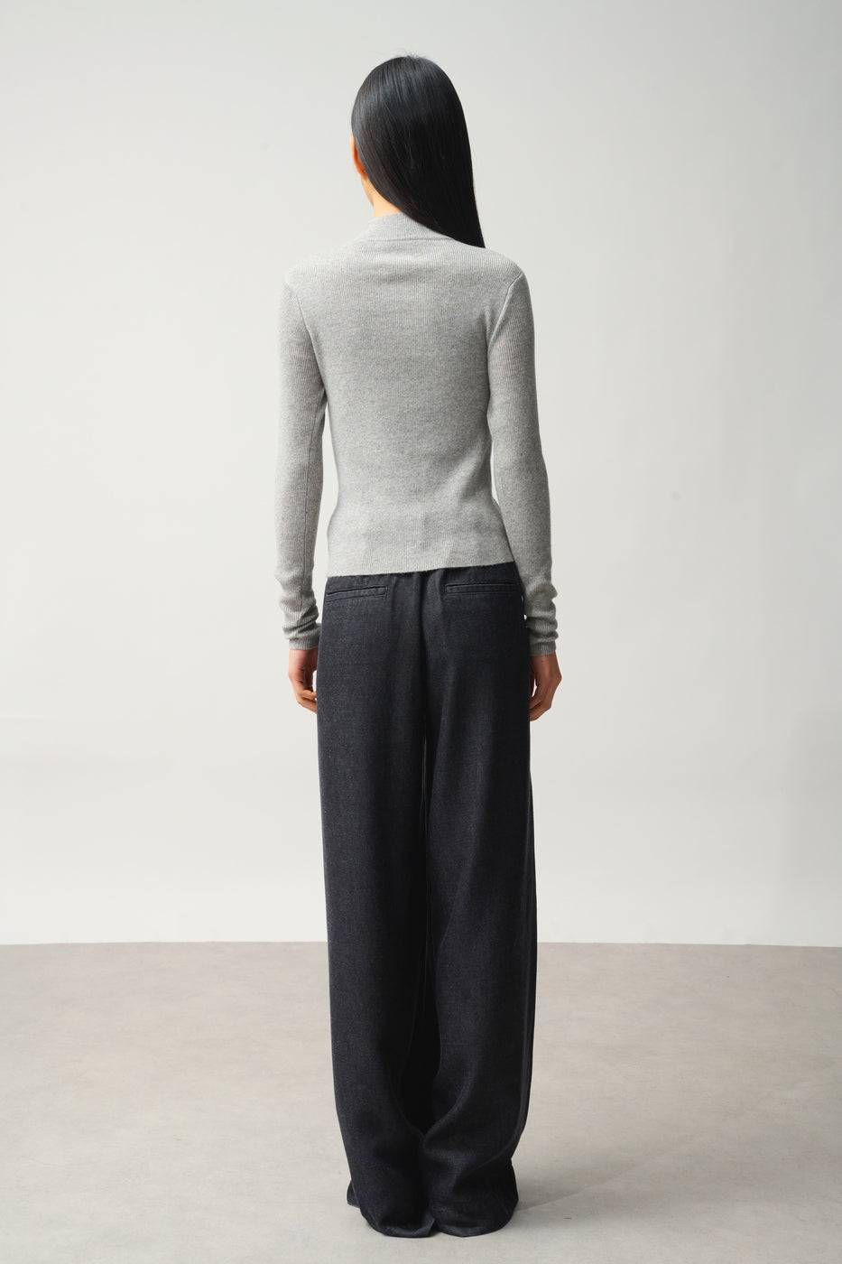 Chaleco con Cremallera Cuello Alto - Alberte - Gris Jaspeado