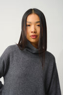 Pull Col Montant Bénitier - Cheviot - Anthracite Chiné