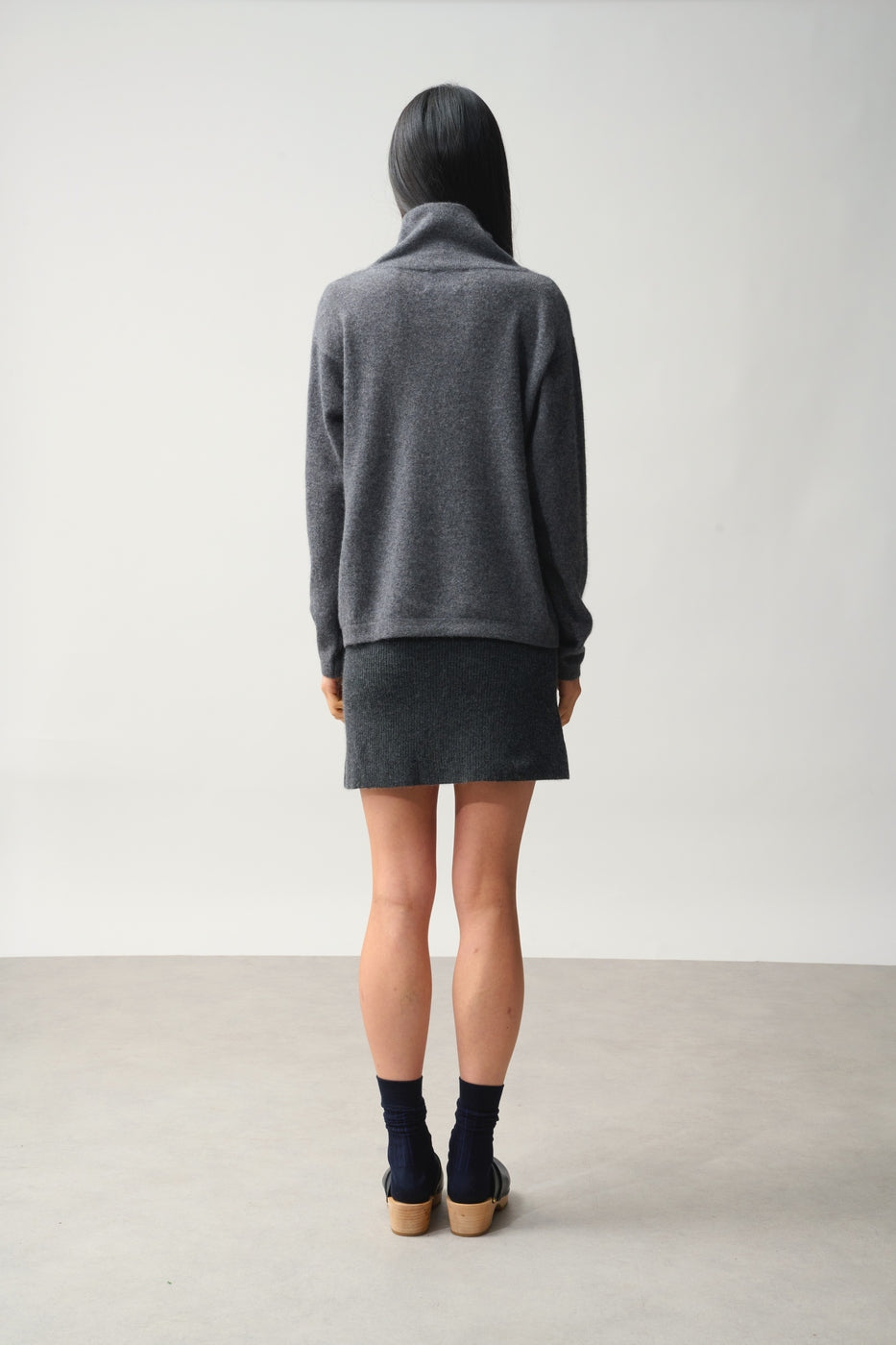 Jersey de Cuello Alto Bénitier - Cheviot - Antracita Jaspeada