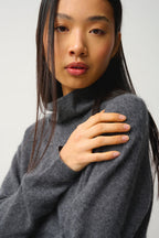 Jersey de Cuello Alto Bénitier - Cheviot - Antracita Jaspeada
