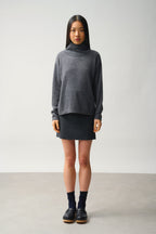 Jersey de Cuello Alto Bénitier - Cheviot - Antracita Jaspeada
