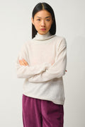 Pull Col Montant Bénitier - Cheviot - Gris Perle Chiné