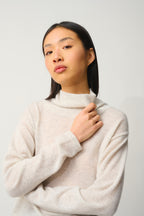 Pull Col Montant Bénitier - Cheviot - Gris Perle Chiné