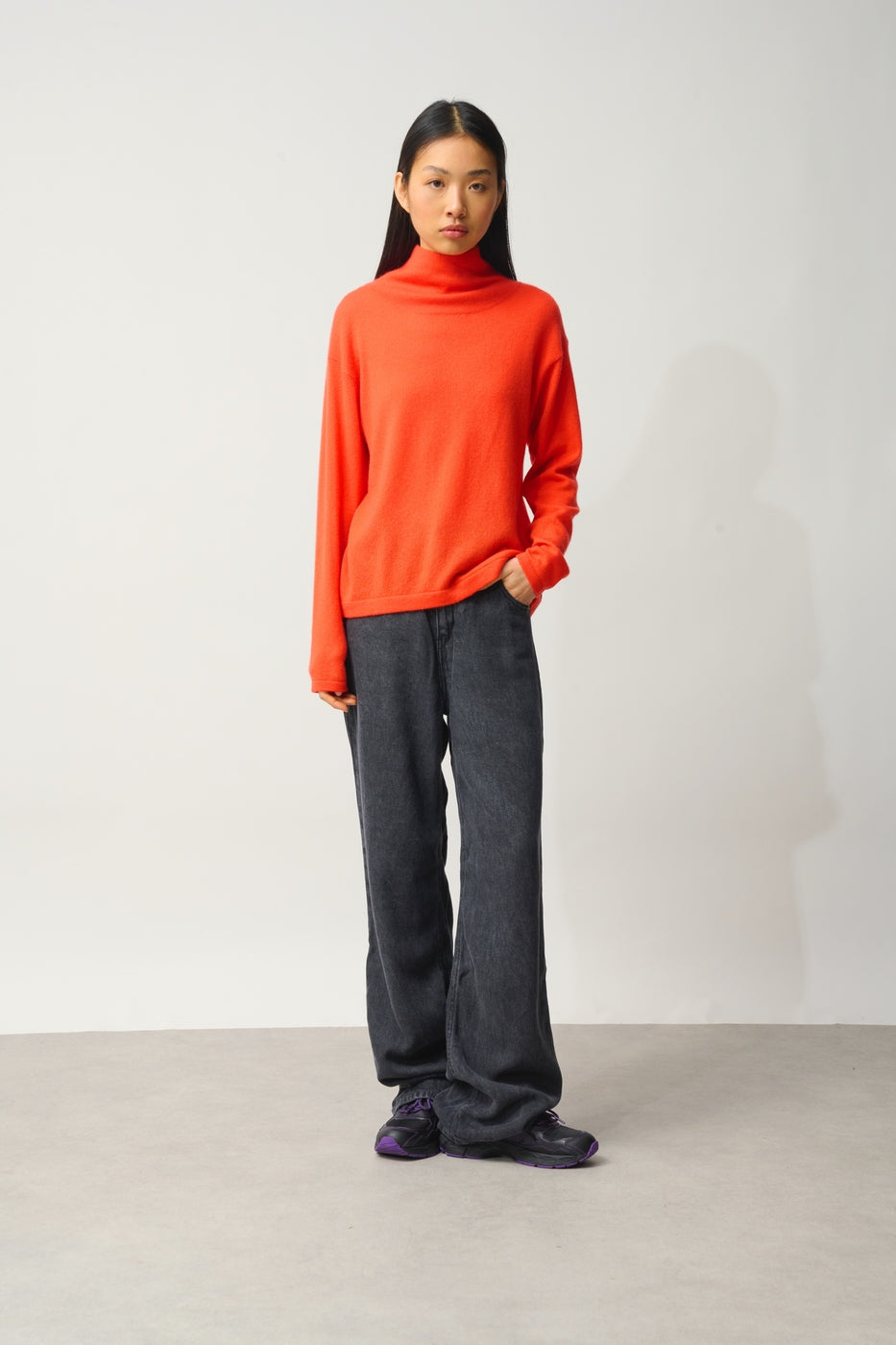 Jersey de Cuello Alto Bénitier - Cheviot - Naranja