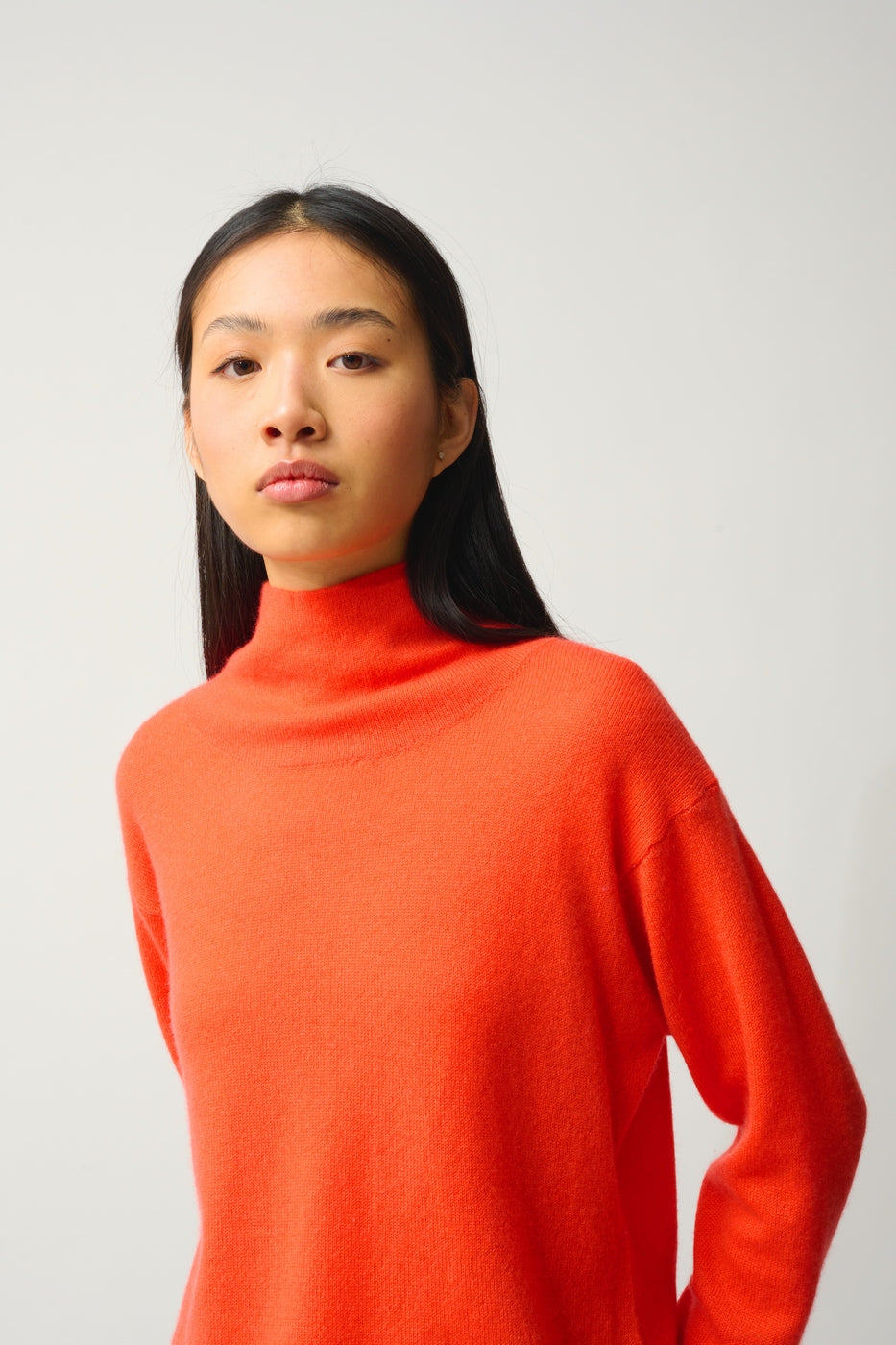 Jersey de Cuello Alto Bénitier - Cheviot - Naranja