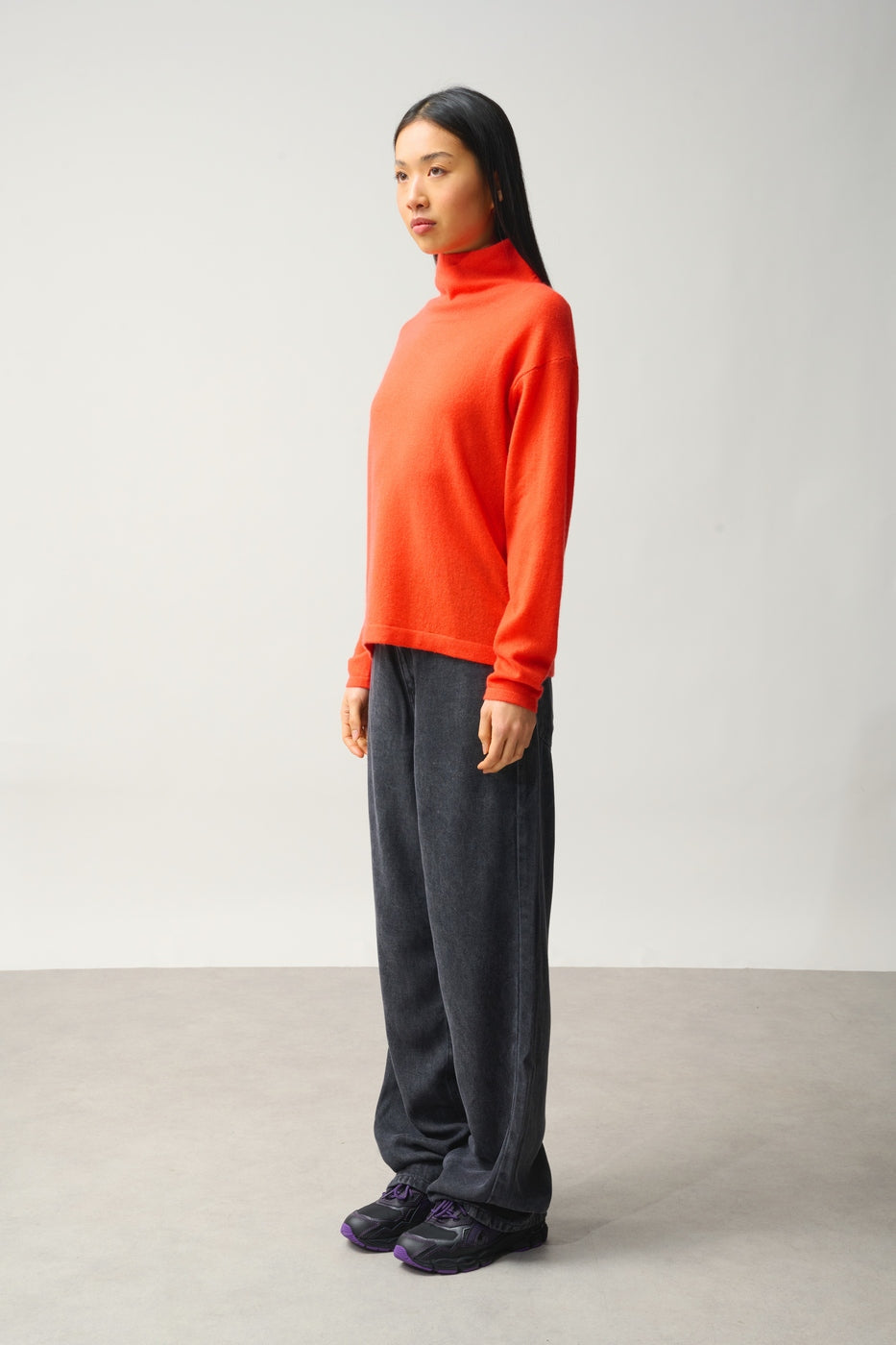 Jersey de Cuello Alto Bénitier - Cheviot - Naranja