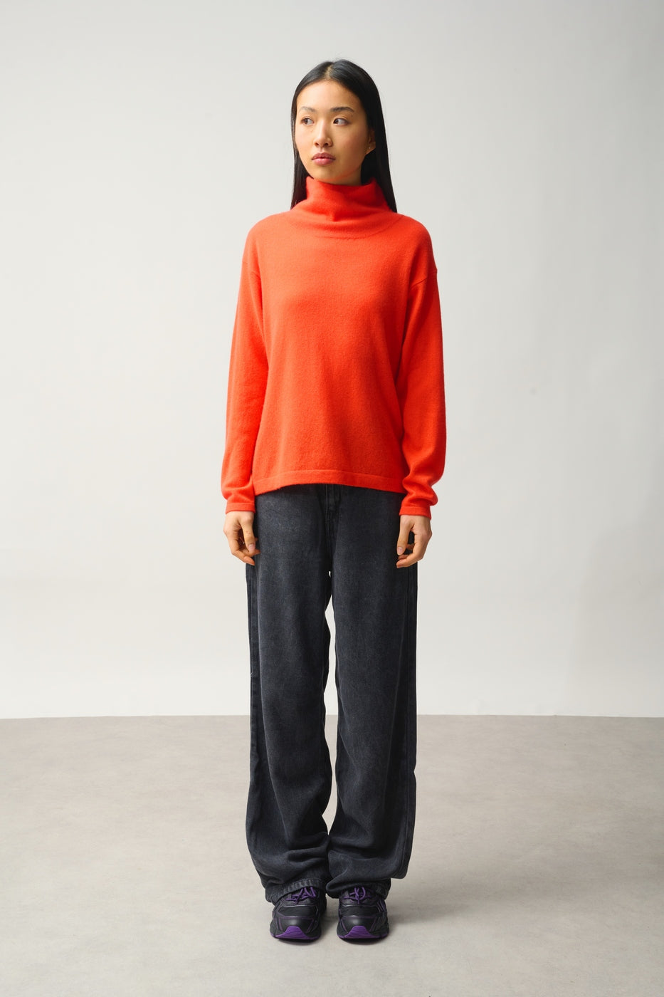 Jersey de Cuello Alto Bénitier - Cheviot - Naranja