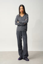 Pull Col V 4 Fils - Doty - Gris
