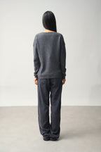 Pull Col V 4 Fils - Doty - Gris