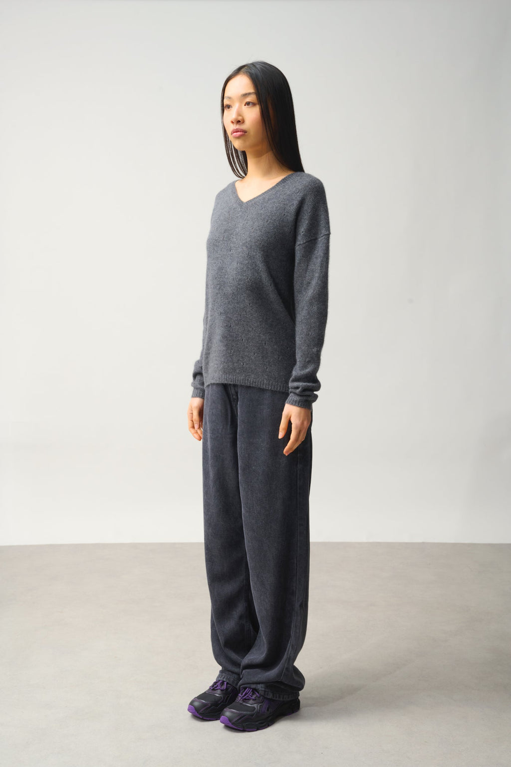 Jersey Cuello en V 4 Hilos - Doty - Gris