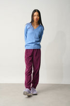 Pull Col V 4 Fils - Doty - Sky