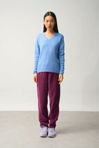 Pull Col V 4 Fils - Doty - Sky