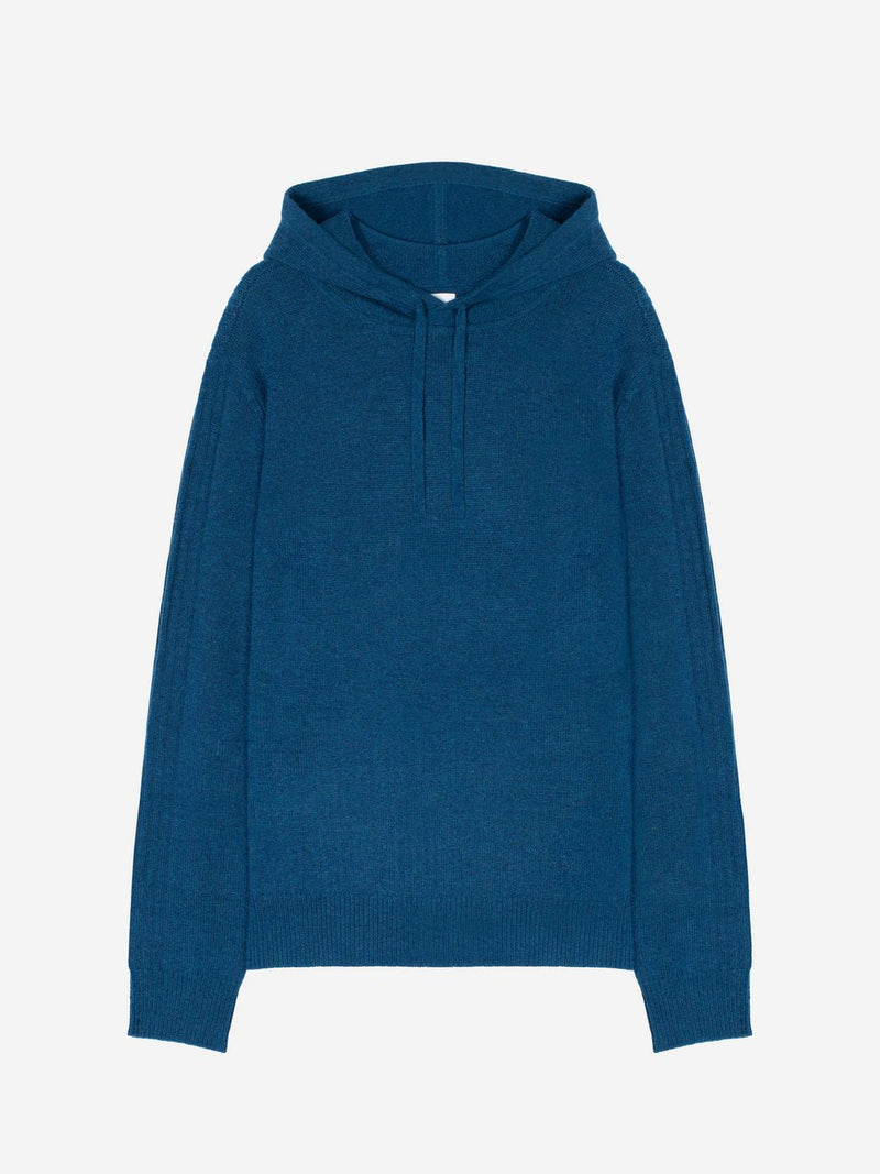 Pull Capuche 4 Fils - Bendt - Bleu Chiné