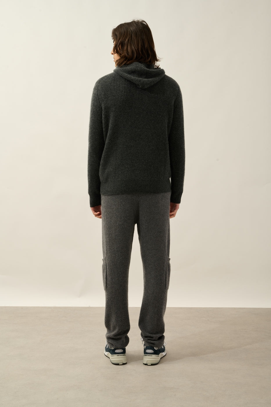 4-Ply Hooded Jumper - Mida - Carbon Marl
