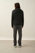 4-Ply Hooded Jumper - Mida - Carbon Marl