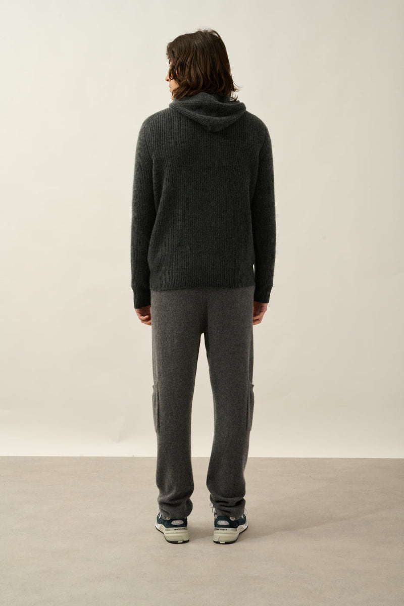 Pull Capuche 4 Fils - Mida - Carbone Chiné