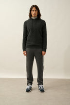 4-Ply Hooded Jumper - Mida - Carbon Marl
