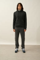Pull Capuche 4 Fils - Mida - Carbone Chiné