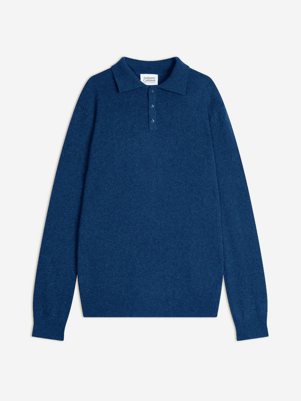 Long-Sleeve Polo Shirt - Charvet - Blue
