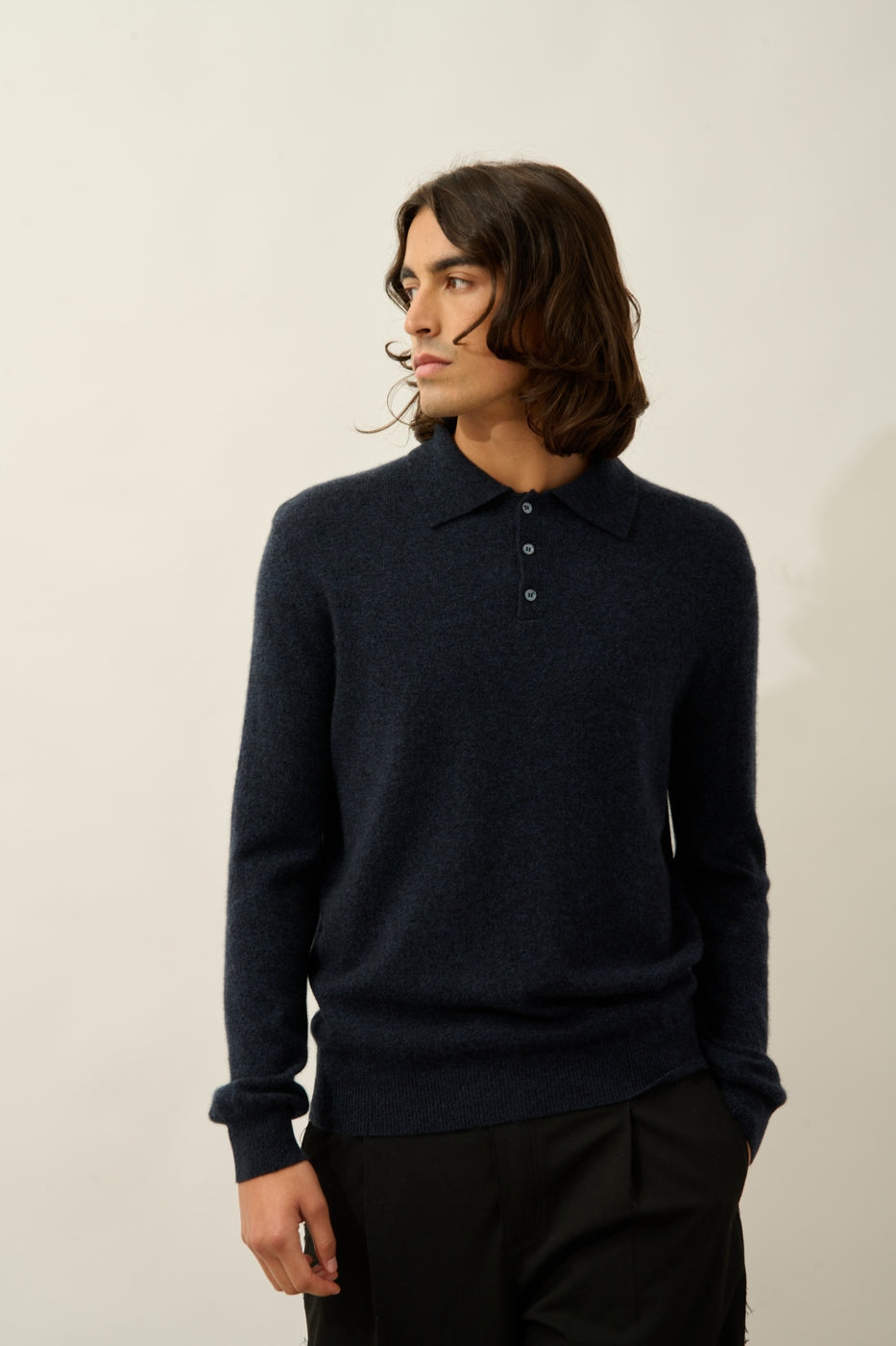 Polo Manches Longues - Charvet - Noir