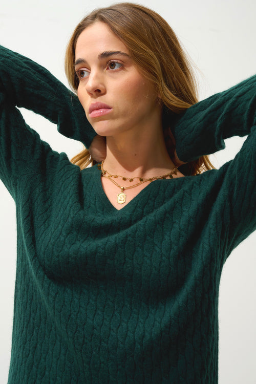 Pull Col V - Grasmoor - Cyprès