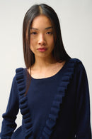 Pull Col Rond Volants Devant - Knott - Navy