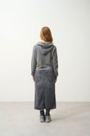Pull Capuche Yarlside - Flanelle Chiné - 100% Cachemire 2 Fils - Femme